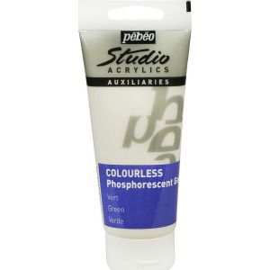 Żel akrylowy Pebeo Studio Acrylics świecący w ciemności/fosforyzujący 100ml, Biały transparentny